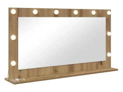 Clearance Espejo de tocador con espejo Roble artesanal 100 x 55 x 18 cm Marru00f3n