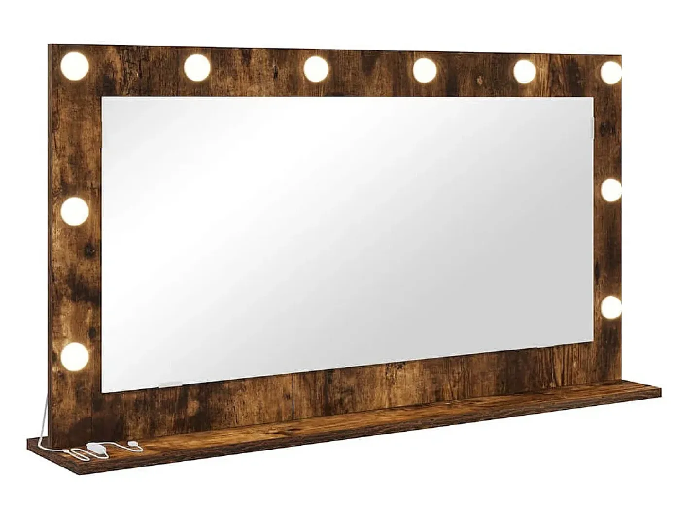 Espejo De Pared|Espejo-Espejo de tocador con espejo Roble ahumado 100 x 55 x 18 cm Marru00f3n