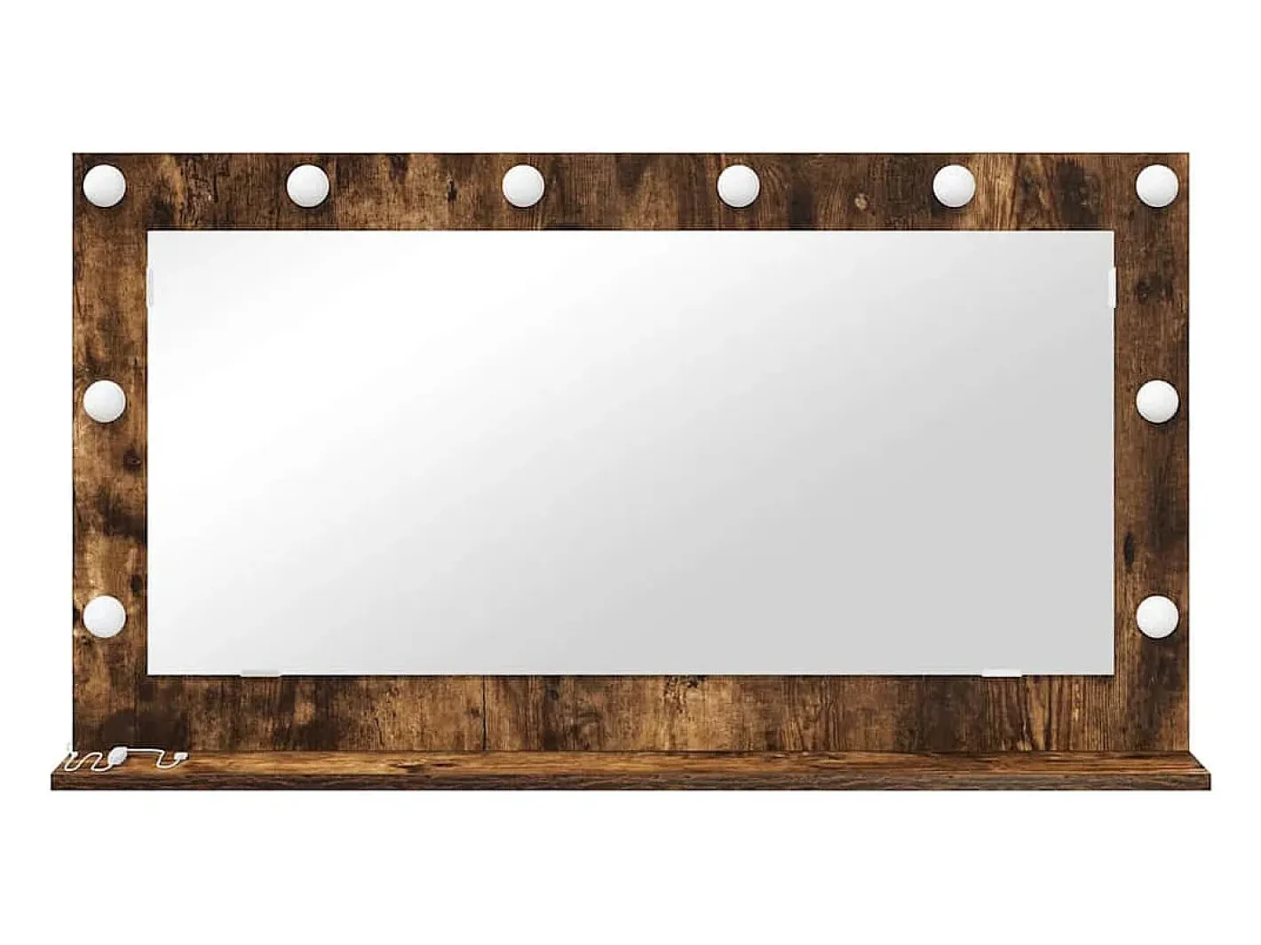 Espejo De Pared|Espejo-Espejo de tocador con espejo Roble ahumado 100 x 55 x 18 cm Marru00f3n
