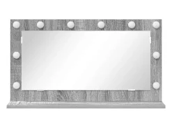 Espejo De Pared|Espejo-Espejo de tocador con espejo Sonoma Grey 80 x 45 x 18 cm Gris