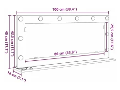 Discount Espejo de tocador con espejo Roble 100 x 45 x 18 cm Negro
