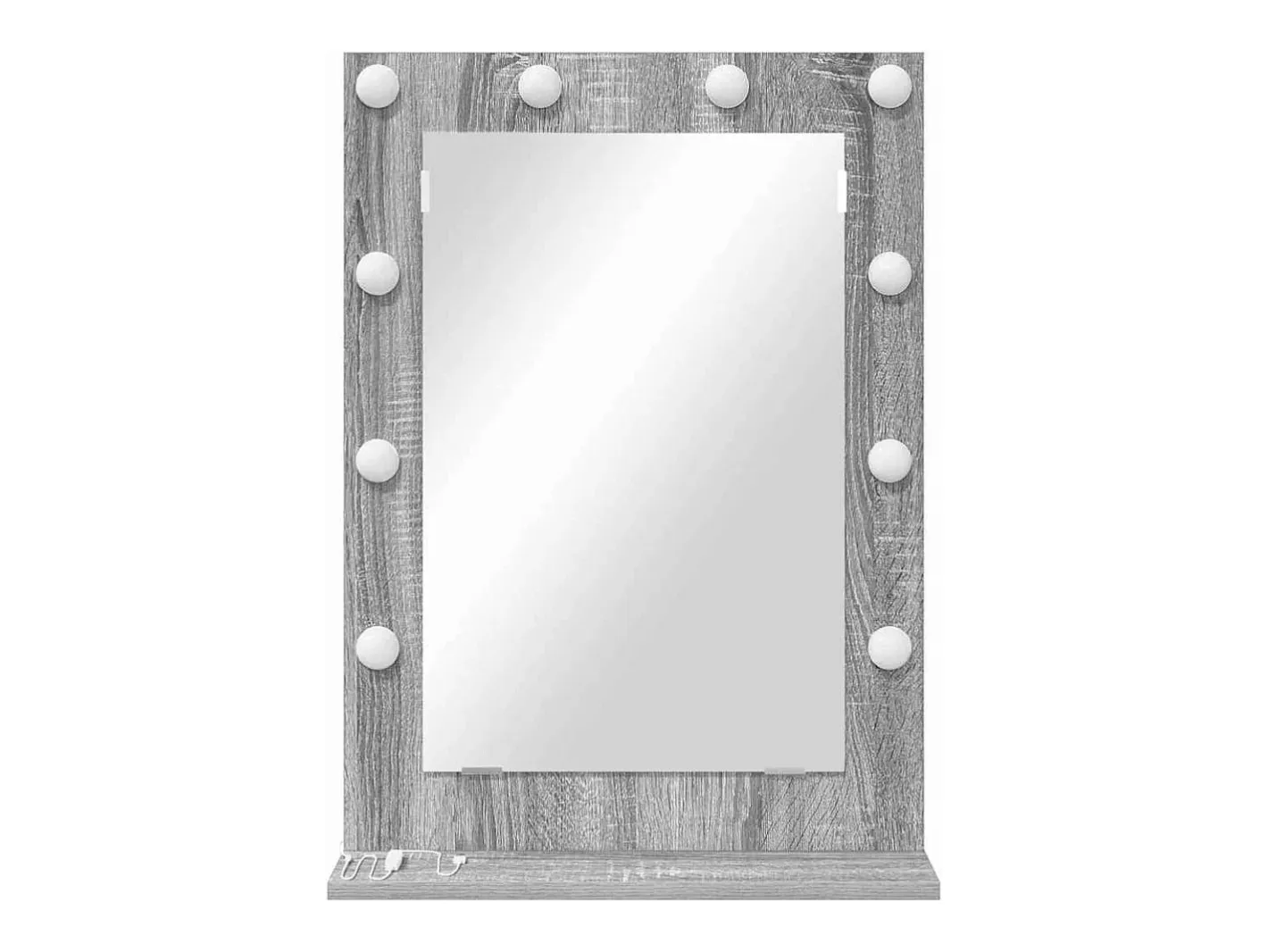 Espejo De Pared|Espejo-Espejo de tocador con espejo Sonoma Grey 70 x 50 x 18 cm Gris