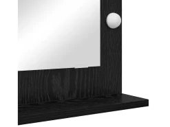 Espejo De Pared|Espejo-Espejo de tocador con espejo Roble 70 x 50 x 18 cm Negro