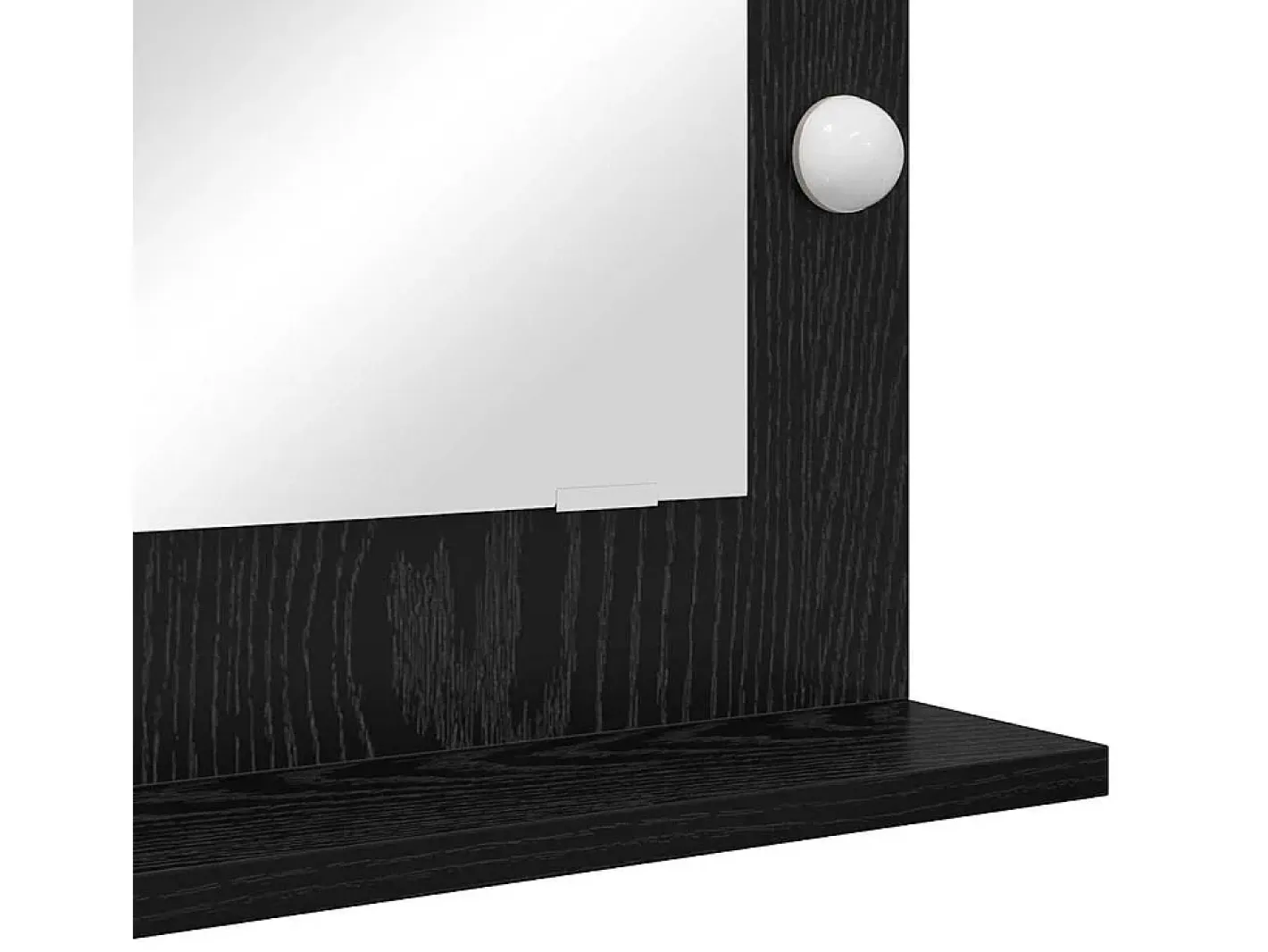 Espejo De Pared|Espejo-Espejo de tocador con espejo Roble 70 x 50 x 18 cm Negro