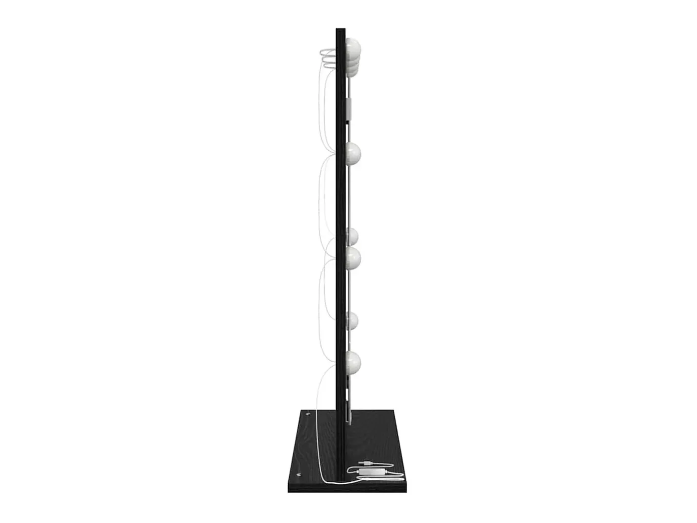 Espejo De Pared|Espejo-Espejo de tocador con espejo Roble 70 x 50 x 18 cm Negro