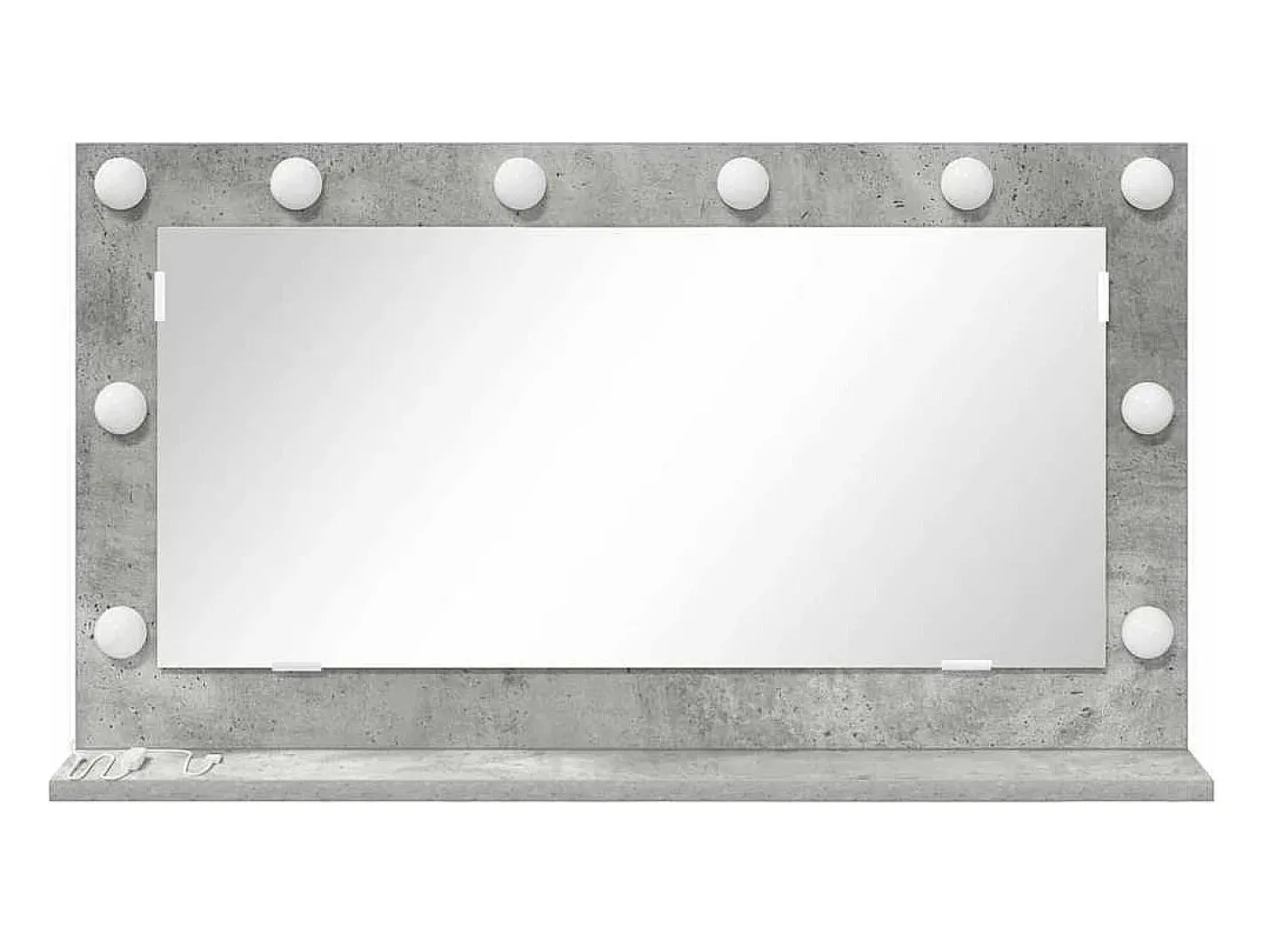 Espejo de tocador con espejo hormigón 80 x 45 x 18 cm Gris