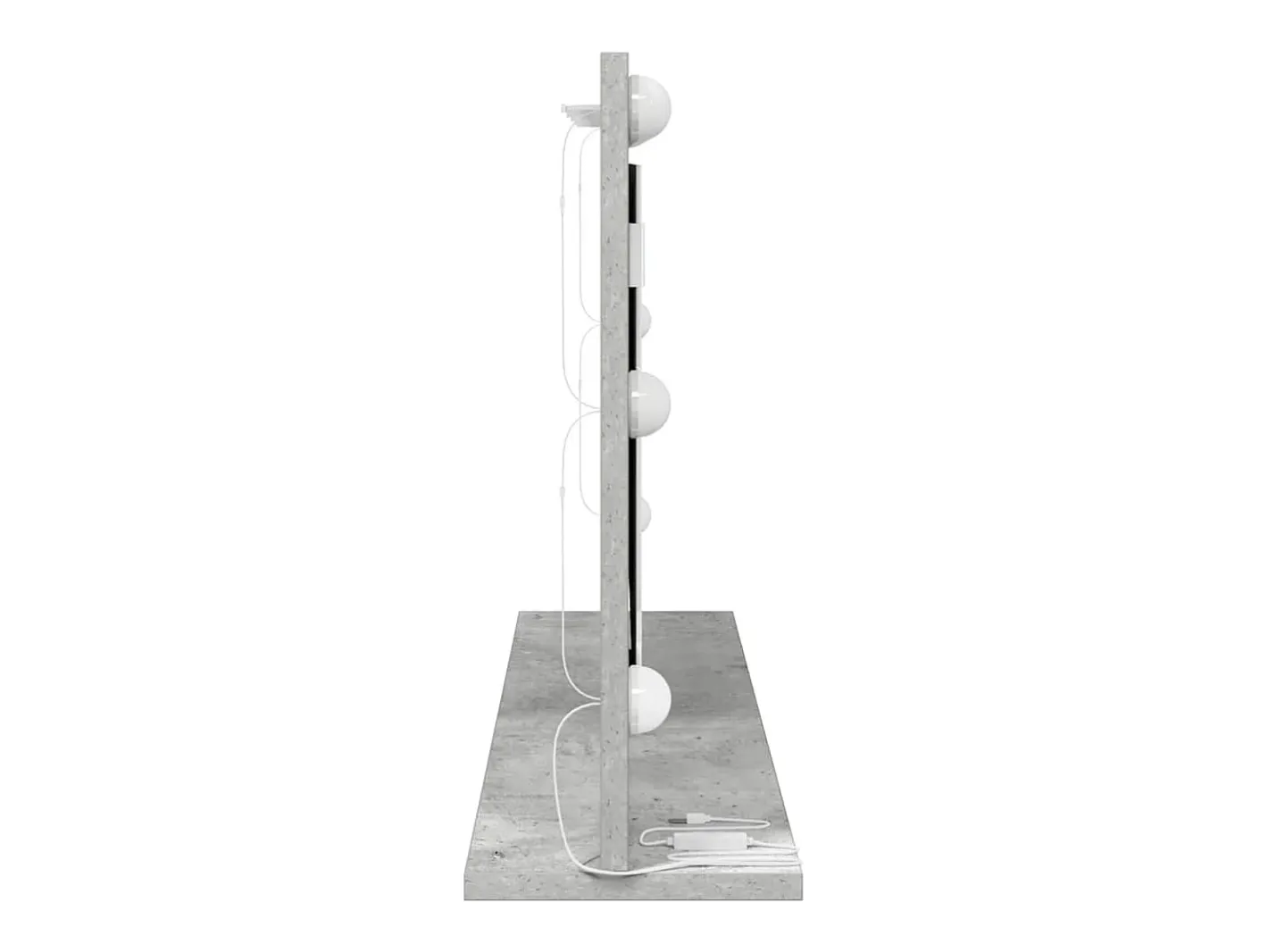 Espejo de tocador con espejo hormigón 80 x 45 x 18 cm Gris