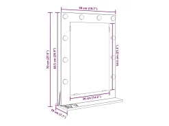 Espejo De Pared|Espejo-Espejo de tocador con espejo Roble ahumado 70 x 50 x 18 cm Marru00f3n