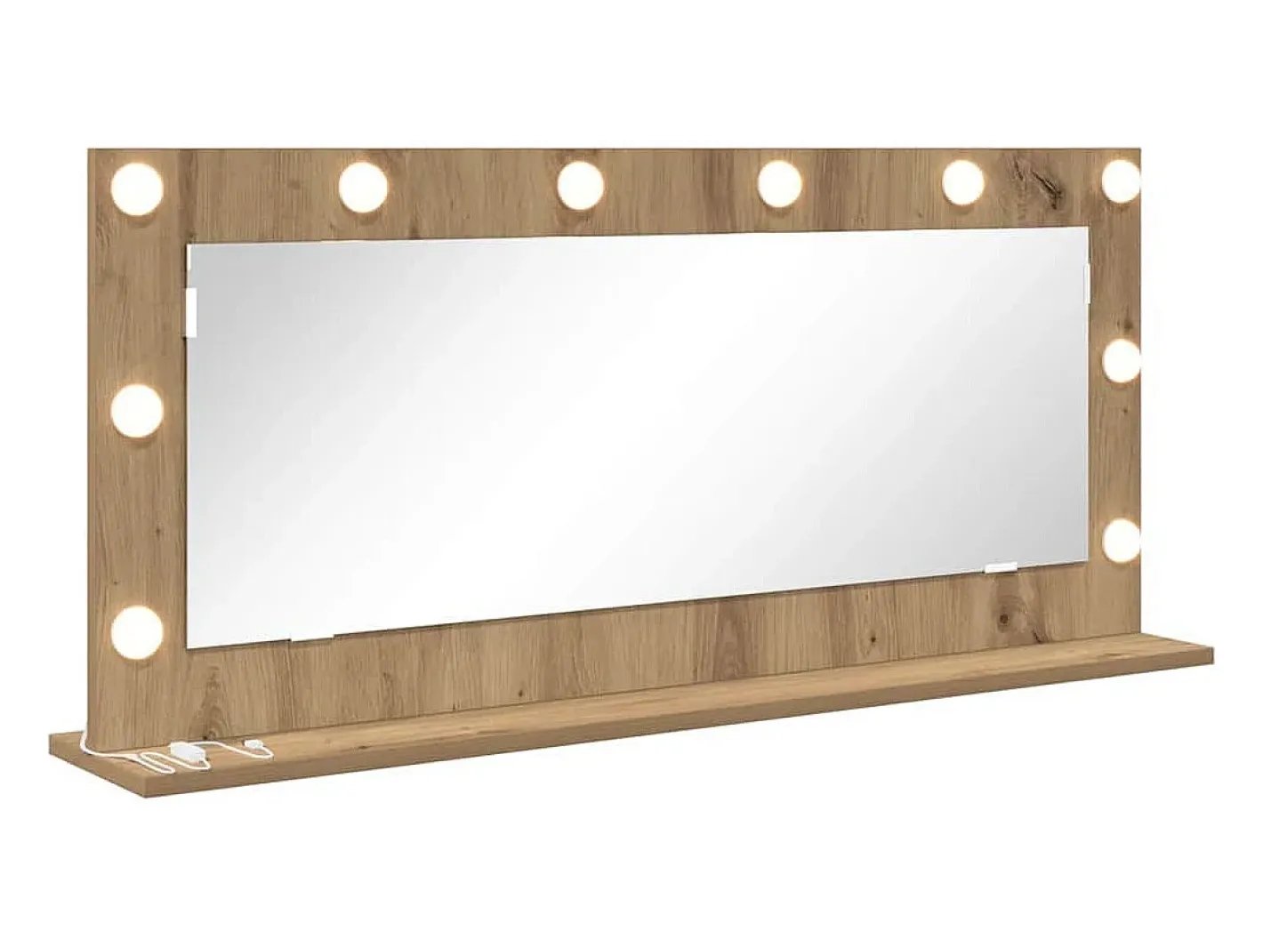 Espejo de tocador con espejo Roble artesanal 100 x 45 x 18 cm Marru00f3n New