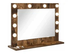 Espejo de tocador con espejo Roble ahumado 60 x 45 x 18 cm Marru00f3n Sale