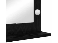 Espejo de tocador con espejo Roble 80 x 45 x 18 cm Negro