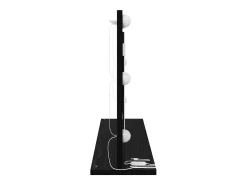Espejo de tocador con espejo Roble 80 x 45 x 18 cm Negro