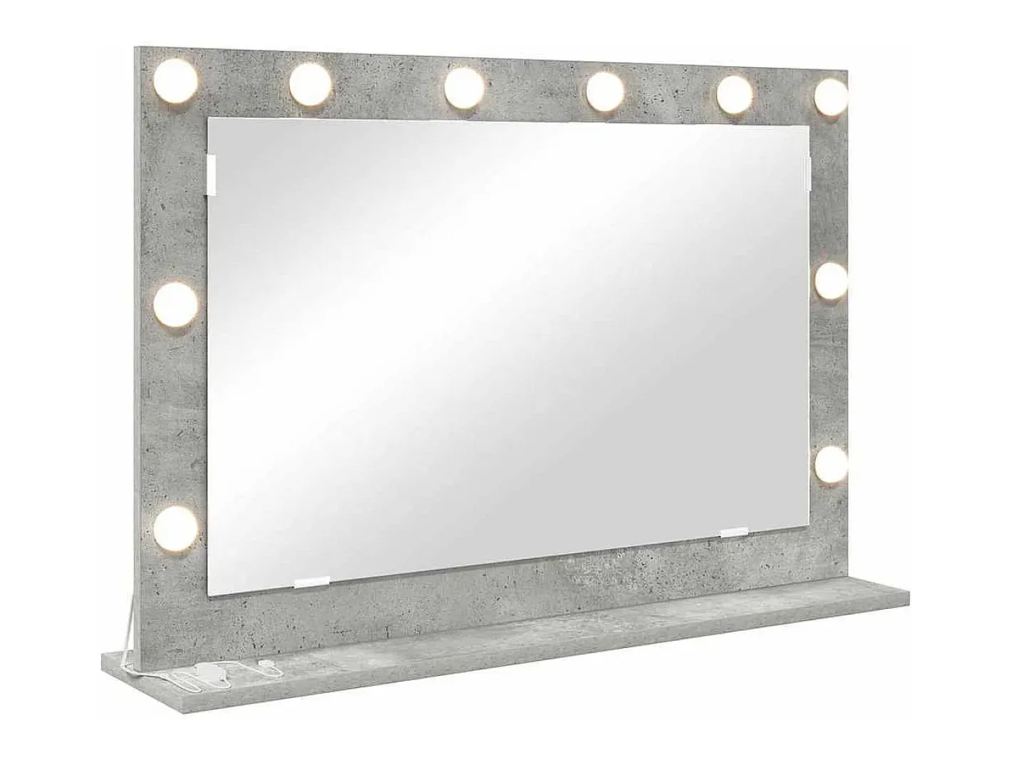 Espejo de tocador con espejo hormigón 80 x 55 x 18 cm Gris Best