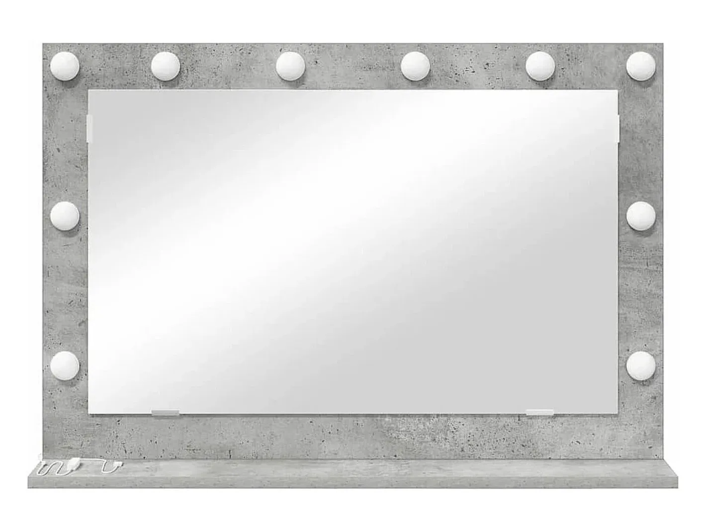 Espejo de tocador con espejo hormigón 80 x 55 x 18 cm Gris Best