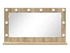 Hot Espejo de tocador con espejo Roble Sonoma 80 x 45 x 18 cm Marru00f3n