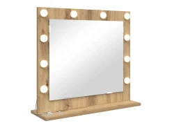 Espejo de tocador con espejo Roble artesanal 60 x 55 x 18 cm Marru00f3n Outlet
