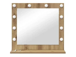 Espejo de tocador con espejo Roble artesanal 60 x 55 x 18 cm Marru00f3n Outlet