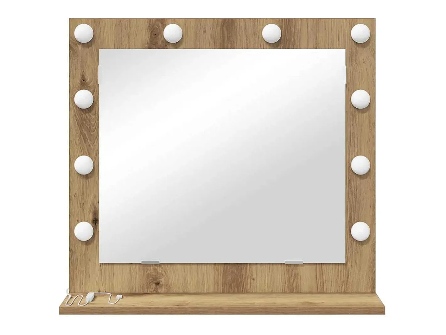 Espejo de tocador con espejo Roble artesanal 60 x 55 x 18 cm Marru00f3n Outlet