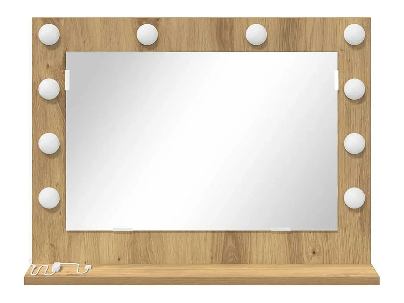 Espejo De Pared|Espejo-Espejo de tocador con espejo Roble artesanal 60 x 45 x 18 cm Marru00f3n