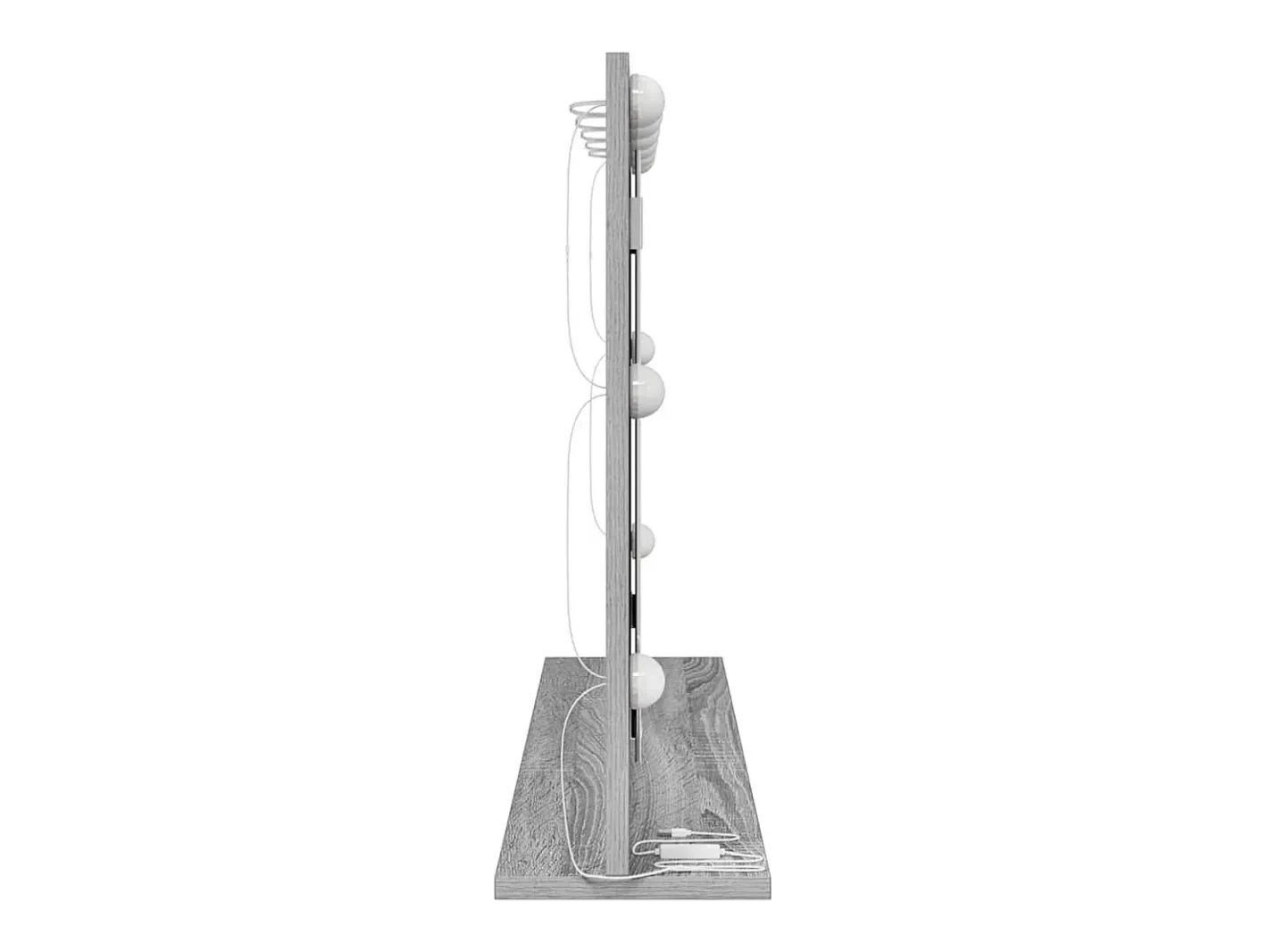 New Espejo de tocador con espejo Sonoma Grey 80 x 55 x 18 cm Gris