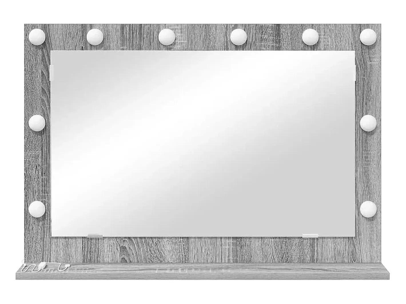 New Espejo de tocador con espejo Sonoma Grey 80 x 55 x 18 cm Gris