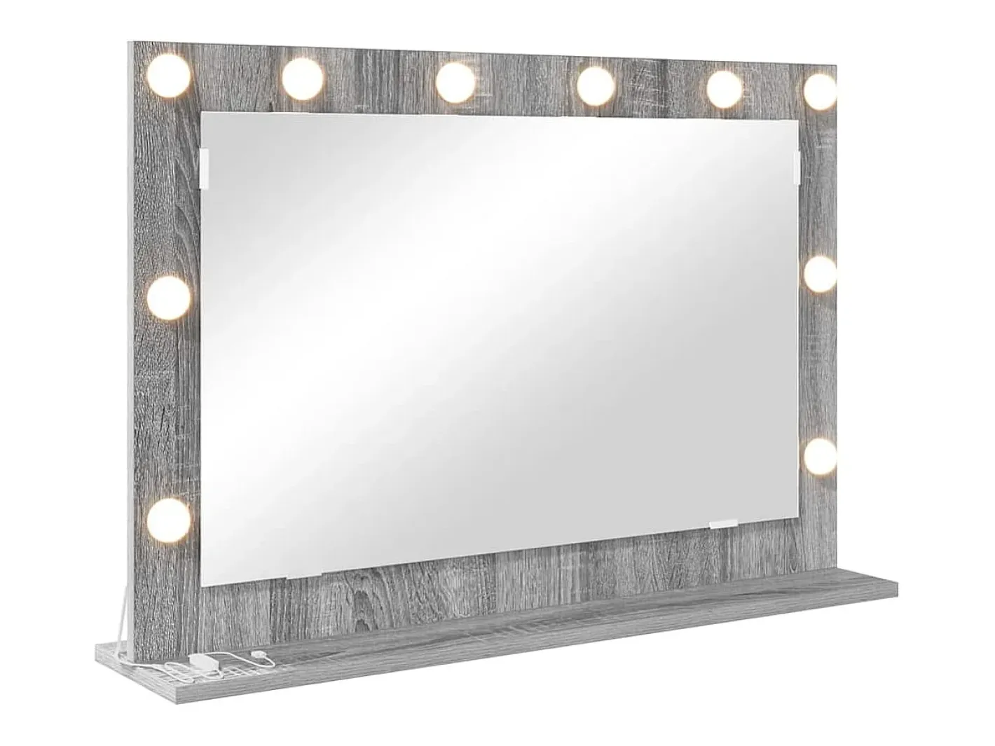 New Espejo de tocador con espejo Sonoma Grey 80 x 55 x 18 cm Gris