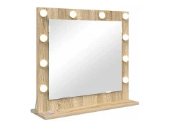 Best Espejo de tocador con espejo Roble Sonoma 60 x 55 x 18 cm Marru00f3n