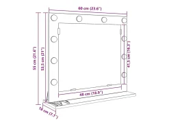 Best Espejo de tocador con espejo Roble Sonoma 60 x 55 x 18 cm Marru00f3n