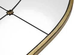 OZAIA Espejo de ventana de metal, ancho 80 x alto 150 cm, oro antiguo, PALMYRE Dorado Sale