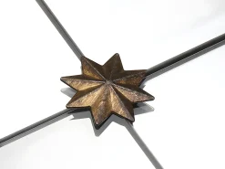 OZAIA Espejo de ventana de metal, ancho 80 x alto 150 cm, oro antiguo, PALMYRE Dorado Sale