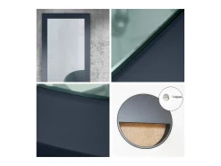 Espejo De Pared|Espejo-Espejo Enigma 89, espejo de pared con marco de estilo moderno, Azul real (89 x 45 cm) Azul oscuro