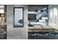 Espejo De Pared|Espejo-Espejo Enigma 89, espejo de pared con marco de estilo moderno, Azul real (89 x 45 cm) Azul oscuro