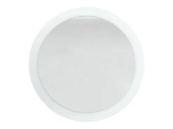 Outlet Espejo Globe 50 cm, Espejo de Pared Redondo Decorativo para Recibidor y Sala de Estar con Marco de MDF en gris arena de alto brillo Beige
