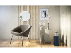Espejo Globe 50 cm, Espejo de Pared Redondo Decorativo para Recibidor y Sala de Estar con Marco de MDF en mate Blanco Outlet