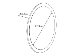 Clearance Espejo Globe 80 cm, Espejo de Pared Redondo Decorativo para Recibidor y Sala de Estar con Marco de MDF en gris arena de alto brillo Beige