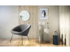 Espejo De Pared|Espejo-Espejo Globe 50 cm, Espejo de Pared Redondo Decorativo para Recibidor y Sala de Estar con Marco de MDF en de alto brillo Blanco