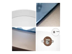 Espejo Globe 80 cm, Espejo de Pared Redondo Decorativo para Recibidor y Sala de Estar con Marco de MDF en hormigón oxidado Color natural oscuro Best