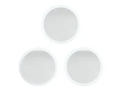 New Espejo Globe 50 cm juego de 3, 3 espejos de pared redondos decorativos para pasillo y salón con marco de MDF en mate Blanco