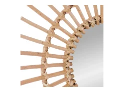 Atmosphera Espejo De Pared|Espejo-Espejo grande de rattan marrón 58x23,5cm Beige