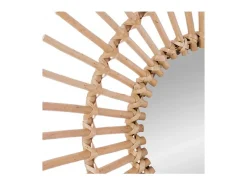 Atmosphera Espejo De Pared|Espejo-Espejo grande de rattan marrón 58x23,5cm Beige