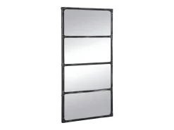 OZAIA Espejo industrial de hierro - Ancho 140 x Alt. 75 cm - efecto envejecido - MAASTRICHT Negro New