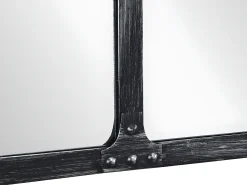 OZAIA Espejo industrial de hierro - Ancho 140 x Alt. 75 cm - efecto envejecido - MAASTRICHT Negro New