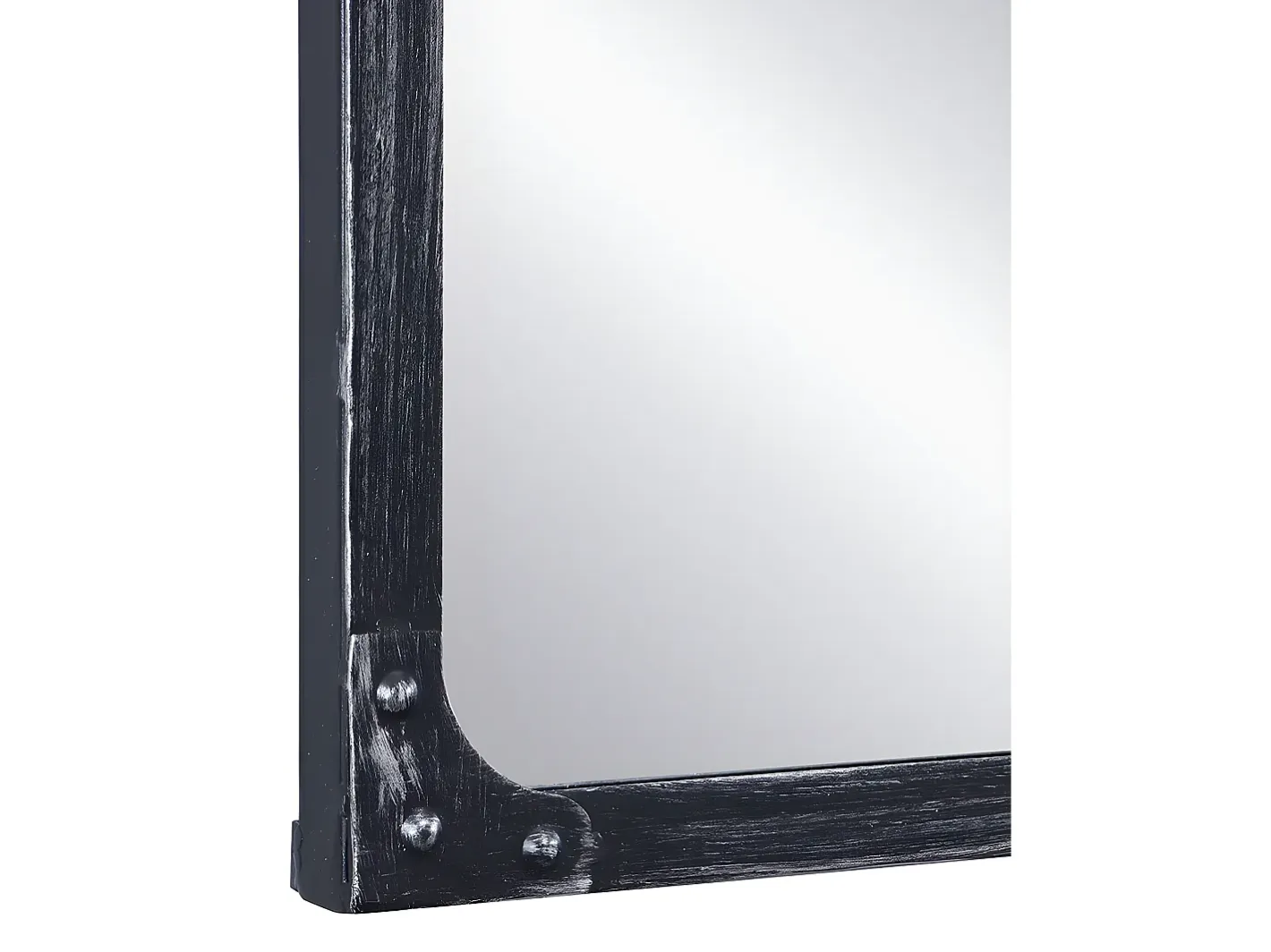 OZAIA Espejo industrial de hierro - Ancho 140 x Alt. 75 cm - efecto envejecido - MAASTRICHT Negro New
