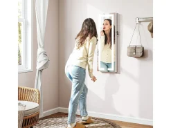 Discount Homcom Espejo joyero Selene con luz LED 118x44x16 cm Blanco