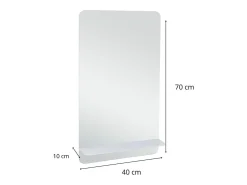 Espejo De Pared|Espejo-Espejo lavabo WC SIMONA con estante Blanco