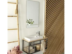 Espejo De Pared|Espejo-Espejo lavabo WC SIMONA con estante Blanco