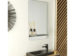 Espejo lavabo WC SIMONA con estante Negro