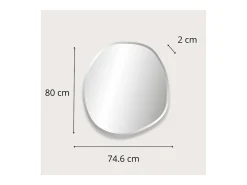 Clearance Espejo LED orgánico D60/80cm en vidrio FLUEA Plateado