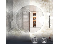 Rea Espejo LED 80cm HZJ080 Cromado con Luz Ajustable y Función de Calefacción Blanco New