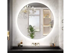 Rea Espejo LED 80cm HZJ080 Cromado con Luz Ajustable y Función de Calefacción Blanco New